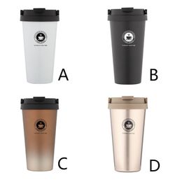 500ml Portable Coffee Cup Stainless Steel Straight Tumbler Vacuum Insulated Coffee Cup Gift Travel Mug Coffee Car Mug Keep Warm and Cold