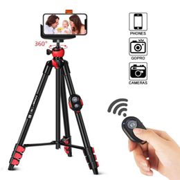 Tripods ZOMEI T60 Mobile Phone Holder With Bluetooth Remote Control Camera Tripod For DSLR Action