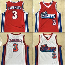 Cambridge Jersey #3 Like Mike Knights Movie Basketball stitched Jerseys White Red Stiched 100% Size S-XXL