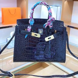 Handbag Purse Fashion letter Women Shoulder Bag Patent Crocodile Leather Alligator Lady Large Capacity Tote package shopping Bags Scarf Gift