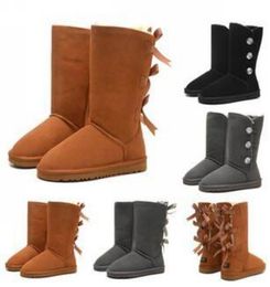 БЕСПЛАТНАЯ ДОСТАВКА НОВЫЙ Австралия Женщины Snow Boots 100% натуральной кожи Ботильоны теплая зима сапоги Женщина обувь большого размера 4-10