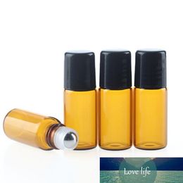Hot Sale 3ml Colorful Glass Essential Oil Bottles for Perfume Essence Oil with Stainless Steel Metal Roller Ball Empty Make Up Bottles