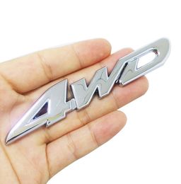 Car Styling 3D Chrome Metal Sticker 4WD Emblem Badge Decal For SUV Rear Trunk Off-road Highlander RAV4 Tiguan