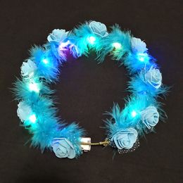 factory luminous feather wreath fashion highlight flash wreath scenic spot stand hot selling source manufacturers wholesale Led Rave Toy