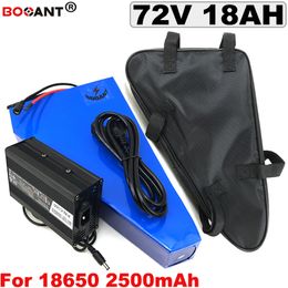 72V 18AH triangle E-bike Lithium Battery 20S 7P 72v 1500w rechargeable Electric bike built in 30Amps BMS with 5A Charger