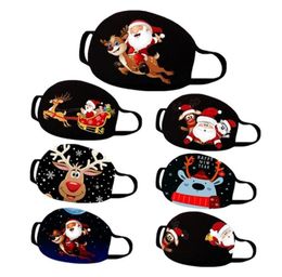 Christmas Print Mask Santa Claus Elk Child Adult Mouth Cover Adjustable Hanging Ear Face Masks Anti Dust Anti Fog Breathable Mouth LSK1388