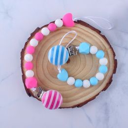 Simple Wooden Pacifier Clips Chain Baby Boy Girl Binky Clip Holder for Nipples Nursery Toy Shower Gifts