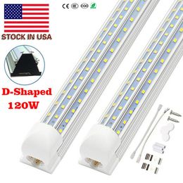 20 Pack Cooler Door Integrated v shape 8ft Led Tube Light 6500K 8 foot 120W 4ft 60W Clear Lens - Us stocks