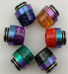 Colourful 810 SS Rainbow Snake Skin Resin Drip Tips Mouthpiece TFV8 TFV12 Big baby