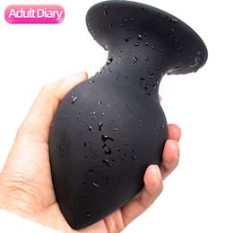 Adult Diary Squeezable Huge Butt Plug With Sucker Silicone Soft Large Anal Plug Speculum Anus Heavy Prostate Massager T200901