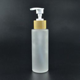 100ml 120ml 150ml glass bamboo and wood lotion bottle