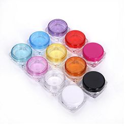 Plastic Square Shape 3g 5g Mini Travel Cosmetic Jars Refillable Makeup Cream Eyeshadow Lip Balm Nail Art Sample Storage