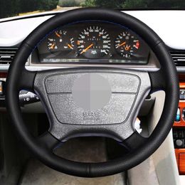 DIY Black High Soft Artificial Leather Car Steering Wheel Cover for Mercedes Benz E-Class W210 E 200 240 320 280 1995-2002