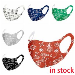 5000pcs fashion Ice Silk Face Mask Printed PM2.5 Reusable Breathable Outdoor Protective Windproof Adult Mouth Cover designer masks hot sale