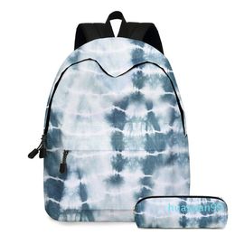 New-Tie-dye Backpacks Bag Fashion Canvas Girl Book Bags Tie-dye Pen Bags With Backpack Children Storage Bag Pen Bags CGY440