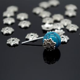 1000pcsTibetan Style Silver Plated Flower Metal Bead Caps Bead End Caps 7mm Filigree Jewellery Findings Connector Beads Cap Diy Jewellery