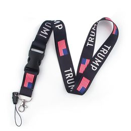 Trump Phone Lanyard Make America Great Again Cellphone Strap Rainbow Work Card Necklace Strings Keychain Party Favour CCA12461 150pcs