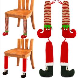 Non-slip Santa Elf Table Leg Cover Christmas Gift Bag Table Legs Cover New Year Party Decoration Supply 2 Designs BT156