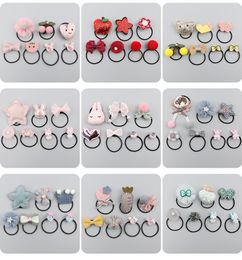 Children's Thumb Thick Small Circle Girls Volume Less Rubber Band Hair Accessories Set