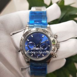 Asia ETA 2813 Movement Mens 18kt White Gold Blue Dial 116509 40mm Stainless Steel NO Chronograph Automatic Mens Watch Watches