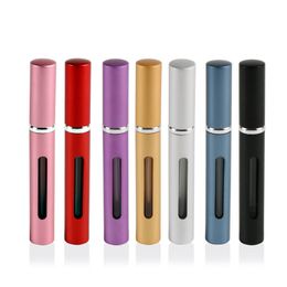 5ml Mini Travel Portable Replaceable Empty Atomizer Perfume Bottle Aluminum Pump Spray Box Perfume Cosmetic Glass Container