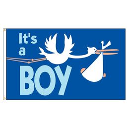 Its a Boy Stork Flag 150X90CM banner, Polyester Fabric 3x5 100D Polyester Hanging Advertising, Outdoor Indoor