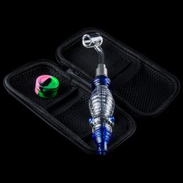 Chinafairprice CSYC NC037 Smoking Pipe Dab Rig Glass Bong Bag Set Quartz Banger Nail 510 Ceramic Titanium Tips Dabber Tool Jar Colourful Spill-Proof Bubbler Pipes