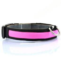 LED Nylon Pet Dog Collar Night Safety LED Light Flashing Glow in the Dark Small Dog Pet Leash Dog Collar Flashing Safety fast ship