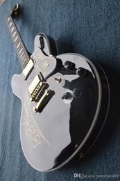 BB King Crown electric guitar black hollow jazz guitar oem available EMS free shipping to provide Personalised customization service