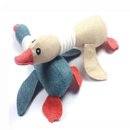 Cartoon Creative Wild goose Dog Toys Sounding linen Stuffed Squeaking Pet Toy Cute Cat Squeaky