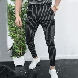 Tracksuit Trousers For Men Men's Casual Slim Fit Skinny Business Formal Suit Dress Pants Slacks Trousers Black Mens Sweatpant272D