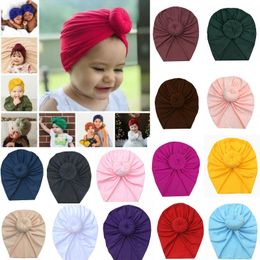22 Colours INS Cute Baby Donuts Hairbands Soft Elastic Baby Girls Headbands Head Wraps Toddler Headwears Baby Turban Headwraps M2527