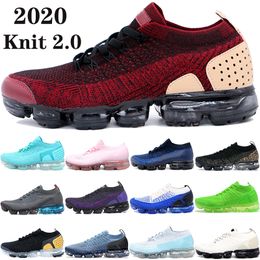 New arrival knit 2.0 1.0 mens running shoes jacket pack team red triple black white midnight navy fly men women sneakers