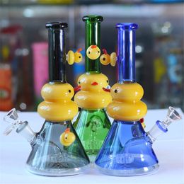 Novelty Hookahs Glass Bong Oil Burner Pipes Heady Spoong Tobacco Pipe Smoking Pipes Duck
