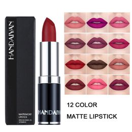 HANDAIYAN 12 Colours Matte Lipstick Waterproof Long Lasting Lipstick Nude Sexy Makeup Lipstick