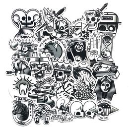 3Sets 90PCS Stickers Old Style Black and White Graffiti Stickers Skateboard Mobile Computer Creative Stickers