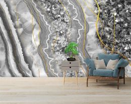 3d Wallpaper Brick Stone Modern Crystal Marbled Agate Microcrystalline Stone Background Wall Decoration Mural Wallpaper