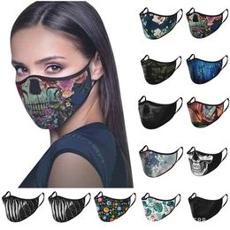 DHLWashable Reusable Printed Colorful Designer Face Masks Pattern Cotton Dustproof Washable Anti-fog Bbreathable 12 colors fashion face mask