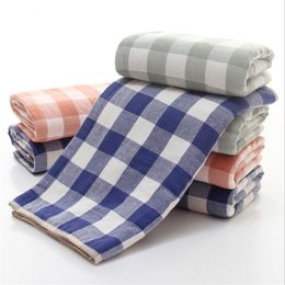 factory direct sale japanese plaid gauze cotton towel adult beauty face towel thickened soft absorbent 3474cm