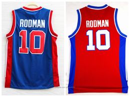 Good Quality Embroidery Vintage Red Blue Rodman Mens College University Basketball Jerseys Stitched Shirts Size S-2XL Free Shipping