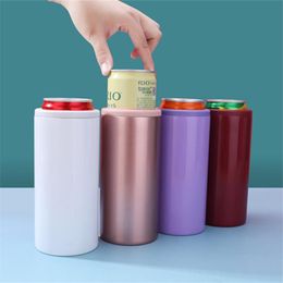 12oz Cola Cans Double Wall Tumbler Stainless Steel Insulated Cup Flask Vacuum Cool Down Beer bottle Simple Portable Sports Bottles