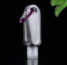 wholesale 50ML Empty Alcohol Refillable with Key Ring Hook Clear Transparent Plastic Hand Sanitizer Bottle for Travel