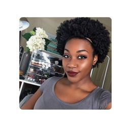 beauty soft Indian Hair short cut kinky curl natural wig Simulation Human Hair afro short curly wig with bangs