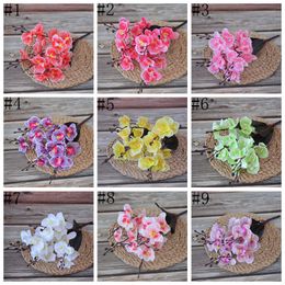 Fake Flower Phalaenopsis Silk Flowers Dancing Orchid Bouquet Ornaments Simulation Butterfly Orchid Wedding Home Decor 9 Colors BT267