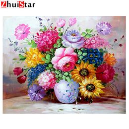 "Flower"Diamond Mosaic Picture Rhinestones,Diamond Painting Full Square Crystal Cross Stitch Kits DIY Embroidery Painting XY1