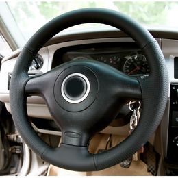 Black Artificial Leather Steering Wheel Cover for Volkswagen Golf 4 1998-2004 Passat B5 1996-2005 Polo Seat Leon