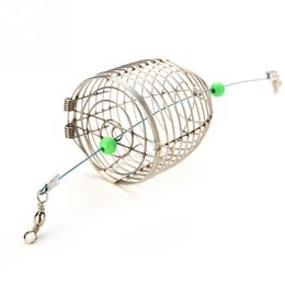 Fish Small Stainless Steel Bait Cage Basket Feeder HolderFishing Lure Cage Fishing Accessories