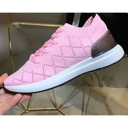 2020 Hot Luxury Designer Moda malha Lace-up Tênis Feminino Barato Melhor qualidade Top malha Sapatos Casuais Sapatos de Meia Com Caixa