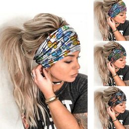 Printed Yoga headband Wide sweatband hood hairband Gym Work out Fitness cycling Running travel headbands for women men