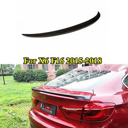 1 piece Body Kits Top quality Bumper Real Carbon fiber Rear Spoiler For B M W X6 F16 Car Accessories Trunk lip wing